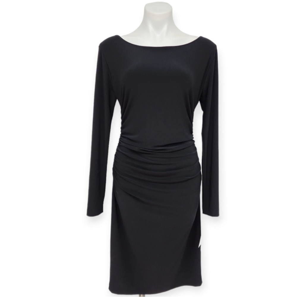 Norma Kamali Black Sheath Long Sleeve Dress